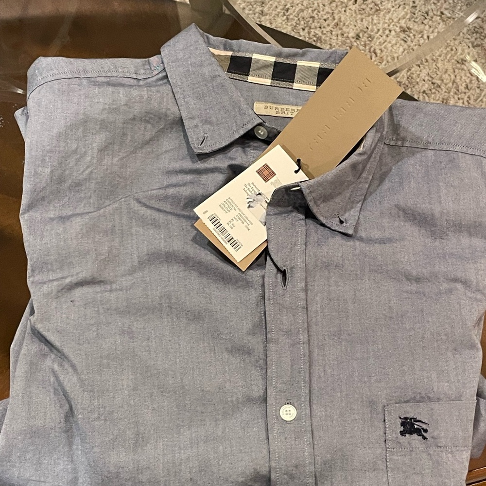 Burberry Gray Casual Button Down Shirt